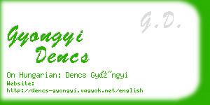 gyongyi dencs business card